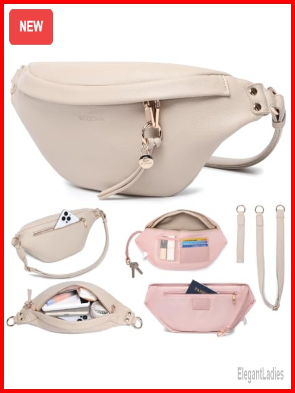 Anti Pickpocket RFID Crossbody Bag Travel Adjustable Strap Vegan Leather